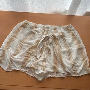 Cream Striped Shorts